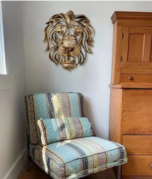 Leeuwenkop Wanddecoratie – Luxe Wandsculptuur van Resin met Gedetailleerd Reliëf