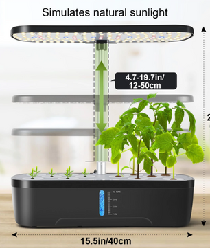 Hydroponische Kruidentuin met LED Groeilamp – Indoor Kweek Systeem met Timer en Waterreservoir