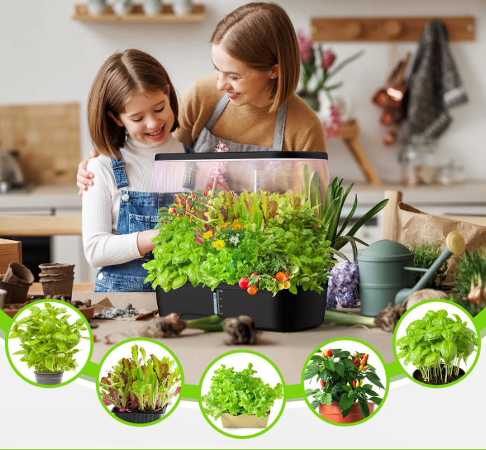 Hydroponische Kruidentuin met LED Groeilamp – Indoor Kweek Systeem met Timer en Waterreservoir