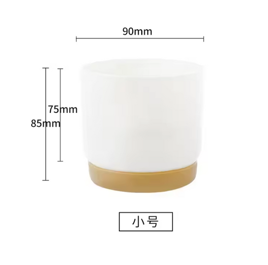 Mini Bloempot van Kunststof met Keramieklook – Kleine Plantenpot met Drainagegat voor Succulenten en Cactus