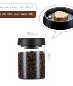 Glazen Vacuüm Voorraadpot – Luchtdichte Bewaarpot voor Koffiebonen en Voedsel