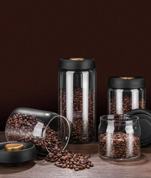Glazen Vacuüm Voorraadpot – Luchtdichte Bewaarpot voor Koffiebonen en Voedsel