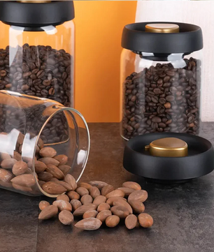 Glazen Vacuüm Voorraadpot – Luchtdichte Bewaarpot voor Koffiebonen en Voedsel
