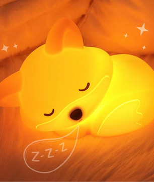 Schattige Vos Nachtlamp – Oplaadbare Siliconen Bedlamp met Touch Bediening en Timer