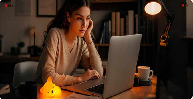 Schattige Vos Nachtlamp – Oplaadbare Siliconen Bedlamp met Touch Bediening en Timer