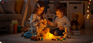 Schattige Vos Nachtlamp – Oplaadbare Siliconen Bedlamp met Touch Bediening en Timer