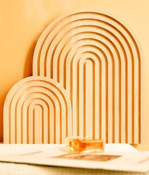 Boho Houten Boog Decoratie – Minimalistisch Geometrisch Ornament voor Tafel of Plank