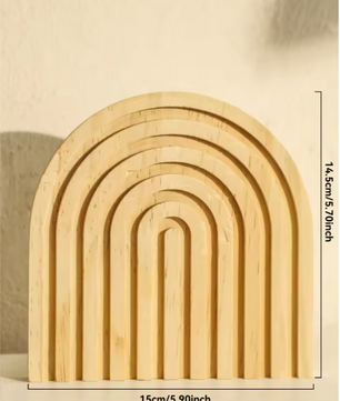Boho Houten Boog Decoratie – Minimalistisch Geometrisch Ornament voor Tafel of Plank