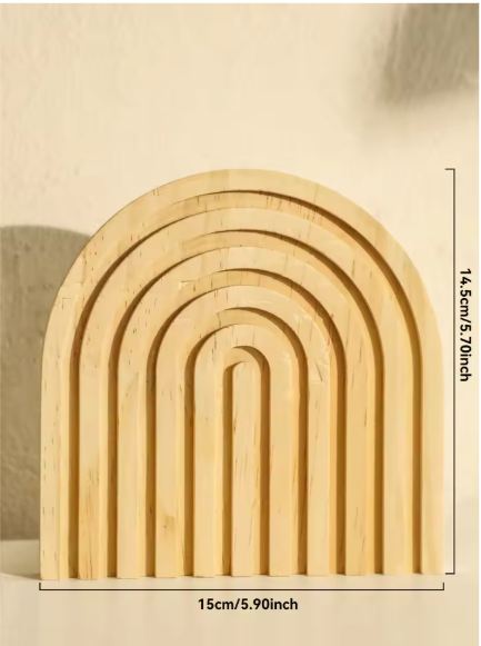 Boho Houten Boog Decoratie – Minimalistisch Geometrisch Ornament voor Tafel of Plank