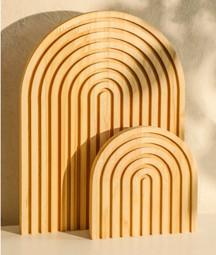 Boho Houten Boog Decoratie – Minimalistisch Geometrisch Ornament voor Tafel of Plank