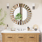 Ronde Wandspiegel met Sunburst Design – Decoratieve Spiegel voor Hal, Badkamer of Woonkamer