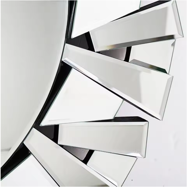 Ronde Wandspiegel 80 cm – Decoratieve Spiegel met Facetrand voor Woonkamer, Hal of Badkamer