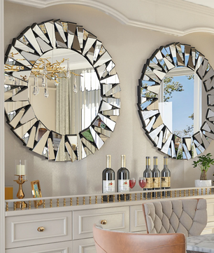 Ronde Wandspiegel 80 cm – Decoratieve Spiegel met Facetrand voor Woonkamer, Hal of Badkamer