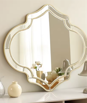 Grote Wandspiegel met Gouden Rand – Modern Decoratief Design Spiegel