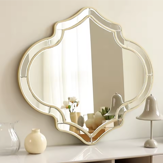 Grote Wandspiegel met Gouden Rand – Modern Decoratief Design Spiegel