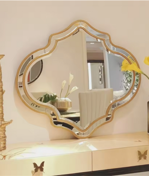 Grote Wandspiegel met Gouden Rand – Modern Decoratief Design Spiegel