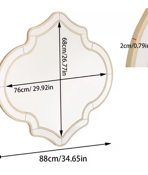 Grote Wandspiegel met Gouden Rand – Modern Decoratief Design Spiegel