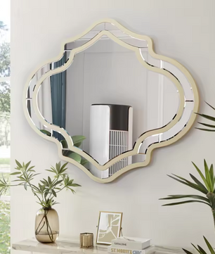 Grote Wandspiegel met Gouden Rand – Modern Decoratief Design Spiegel