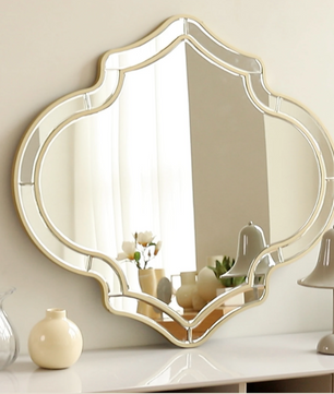 Grote Wandspiegel met Gouden Rand – Modern Decoratief Design Spiegel