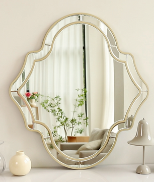 Grote Wandspiegel met Gouden Rand – Modern Decoratief Design Spiegel