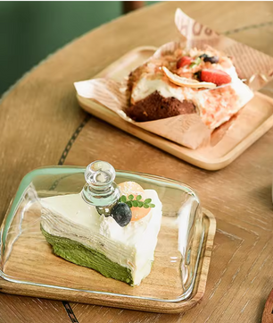 Botervloot met Glazen Deksel – Houten Boterschaal voor Keuken en Tafel