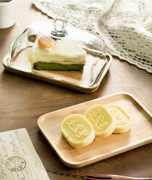 Botervloot met Glazen Deksel – Houten Boterschaal voor Keuken en Tafel