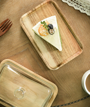 Botervloot met Glazen Deksel – Houten Boterschaal voor Keuken en Tafel