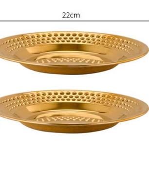 RVS Dessertborden met Hamerslag Patroon – Ronde Metalen Serveerschalen