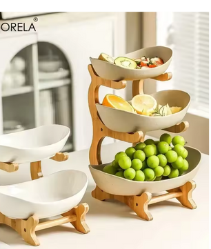 2/3-Laagse Fruitschaal – Moderne Snack Etage voor Fruit, Snoep en Desserts