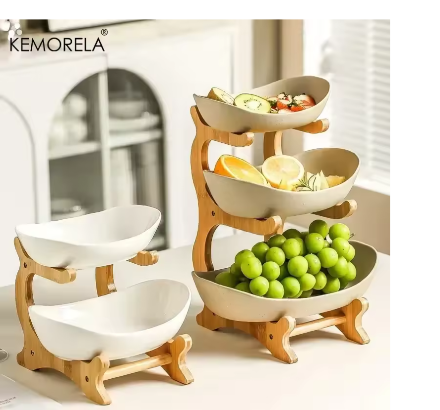 2/3-Laagse Fruitschaal – Moderne Snack Etage voor Fruit, Snoep en Desserts