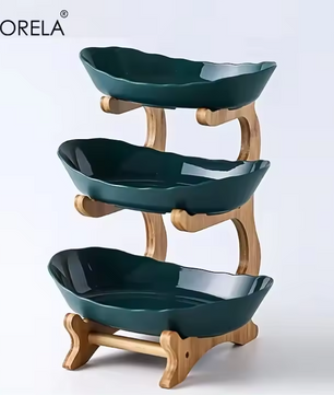 2/3-Laagse Fruitschaal – Moderne Snack Etage voor Fruit, Snoep en Desserts