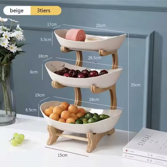 2/3-Laagse Fruitschaal – Moderne Snack Etage voor Fruit, Snoep en Desserts