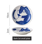 Set van 4 Keramische Sausbakjes – Sushi Sojaschaaltjes met Lucky Cat Design