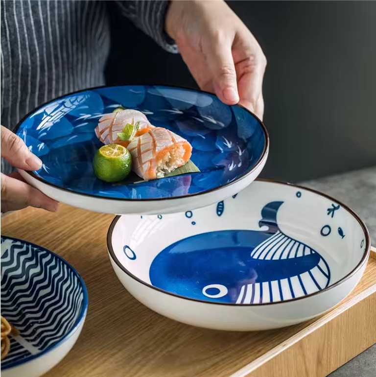 Japanse Keramische Serveerplaat – Creatieve Turnip Schaal voor Serveren en Presenteren