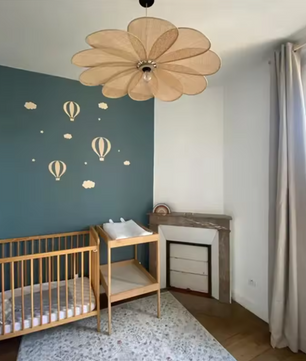 13-Delige Houten Wanddecoratie Set – Luchtballon, Wolken en Sterren Muurdecoratie