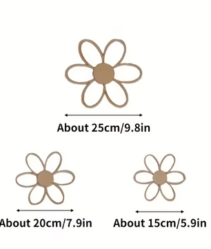 Scandinavische Houten Margriet Wanddecoratie – Uitgesneden Bloem Muurdecoratie