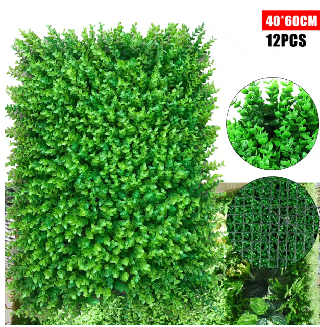 Set van 12 Kunsthaag Panelen – Kunst Buxus Wandpanelen voor Groene Wanddecoratie