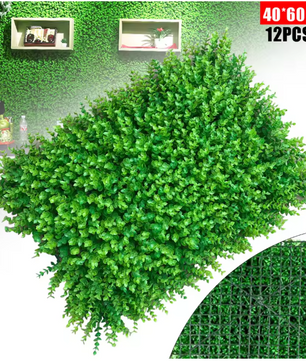 Set van 12 Kunsthaag Panelen – Kunst Buxus Wandpanelen voor Groene Wanddecoratie