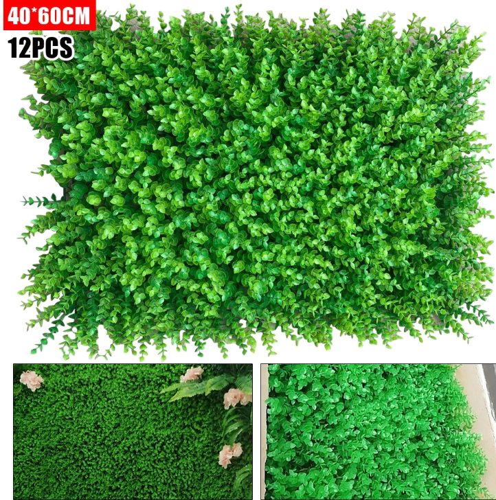 Set van 12 Kunsthaag Panelen – Kunst Buxus Wandpanelen voor Groene Wanddecoratie