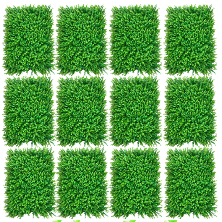 Set van 12 Kunsthaag Panelen – Kunst Buxus Wandpanelen voor Groene Wanddecoratie