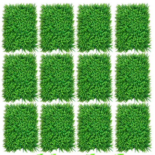 Set van 12 Kunsthaag Panelen – Kunst Buxus Wandpanelen voor Groene Wanddecoratie