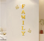 Acryl Spiegel Muursticker “Family” – 3D Letter Wanddecoratie met Vlinders
