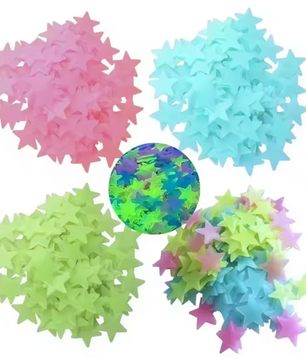 Glow in the Dark Sterren Muurstickers – Lichtgevende Sterren voor Plafond en Kinderkamer