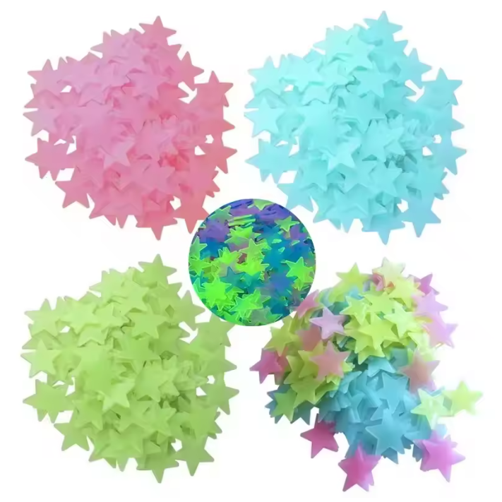 Glow in the Dark Sterren Muurstickers – Lichtgevende Sterren voor Plafond en Kinderkamer
