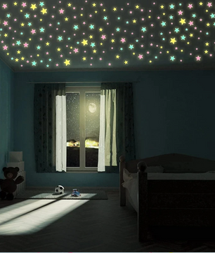 Glow in the Dark Sterren Muurstickers – Lichtgevende Sterren voor Plafond en Kinderkamer