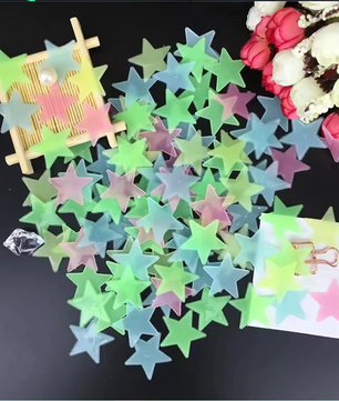 Glow in the Dark Sterren Muurstickers – Lichtgevende Sterren voor Plafond en Kinderkamer