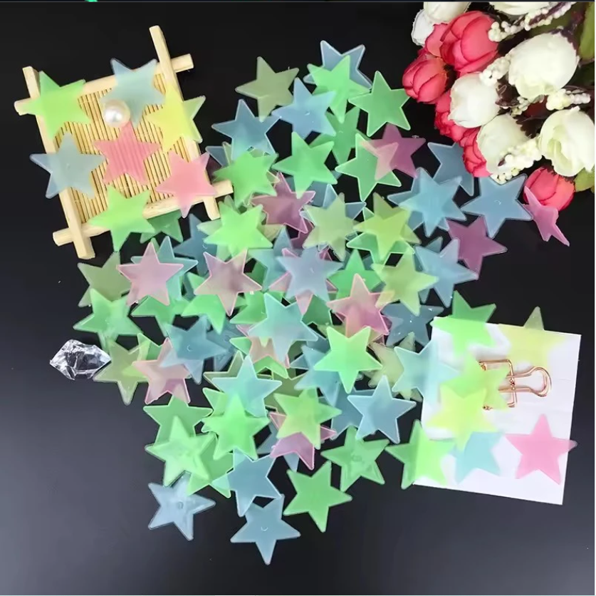 Glow in the Dark Sterren Muurstickers – Lichtgevende Sterren voor Plafond en Kinderkamer