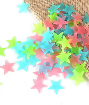 Set van 100 Glow in the Dark Sterren – Lichtgevende Muurstickers voor Plafond en Kinderkamer