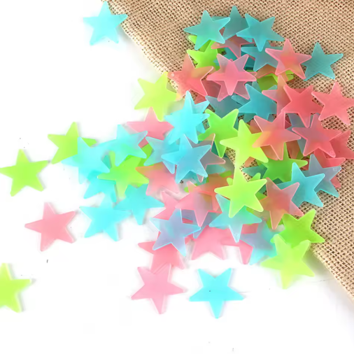 Set van 100 Glow in the Dark Sterren – Lichtgevende Muurstickers voor Plafond en Kinderkamer
