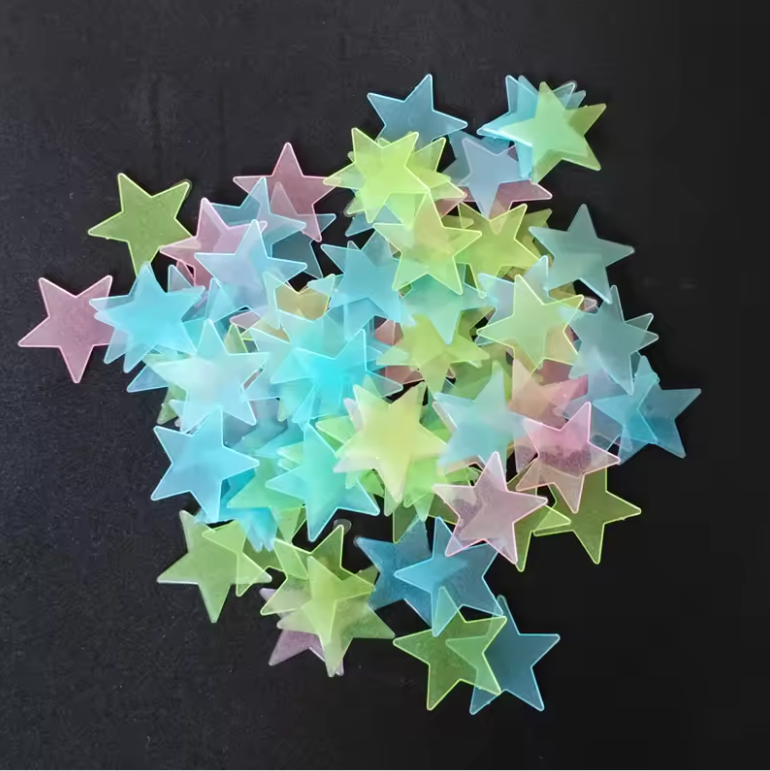 Set van 100 Glow in the Dark Sterren – Lichtgevende Muurstickers voor Plafond en Kinderkamer
